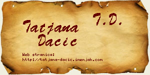 Tatjana Dačić vizit kartica